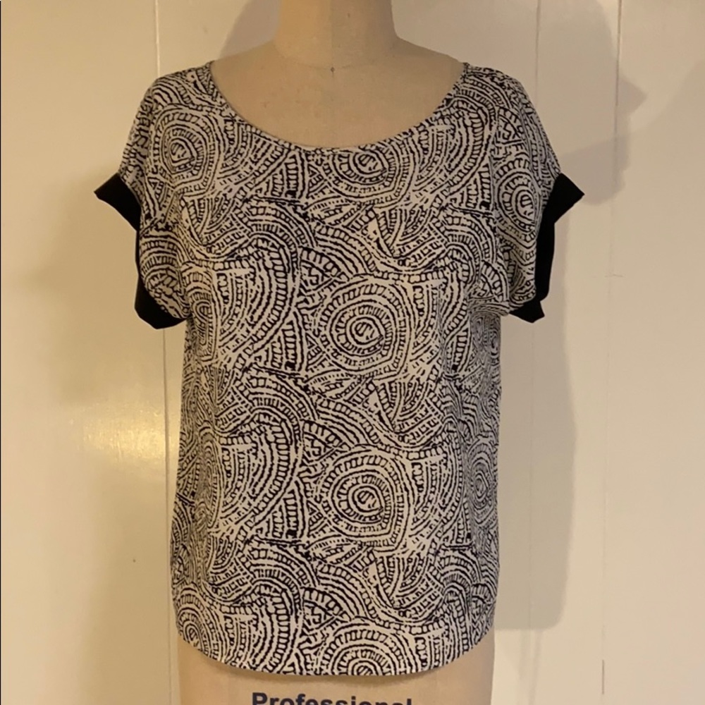 Cynthia Rowley woven print blouse